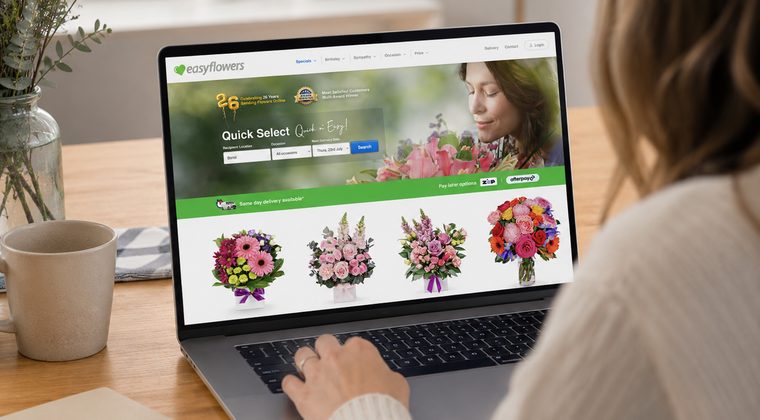 Ordering flowers online